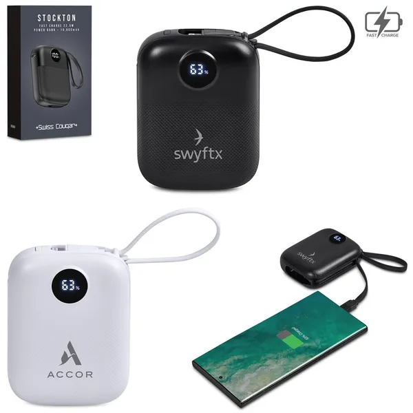 Swiss Cougar Stockton Fast Charge 22.5W Power Bank - 10000mAh Swiss Cougar Stockton Fast Charge 22.5W Power Bank - 10000mAh