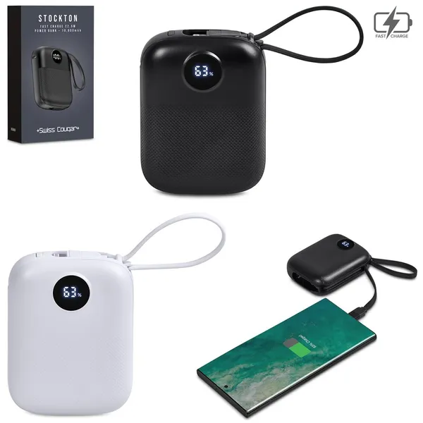 Swiss Cougar Stockton Fast Charge 22.5W Power Bank - 10000mAh Swiss Cougar Stockton Fast Charge 22.5W Power Bank - 10000mAh