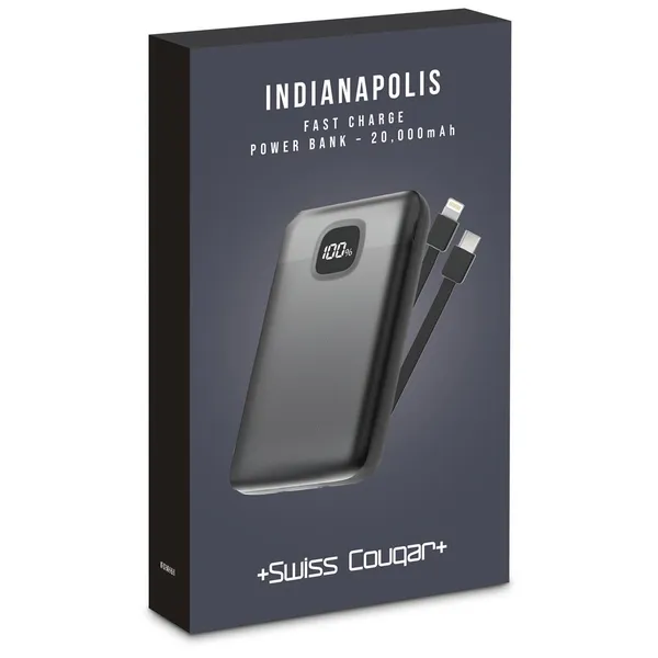 Swiss Cougar Indianapolis Fast Charge 22.5W Power Bank - 20 000mAh Swiss Cougar Indianapolis Fast Charge 22.5W Power Bank - 20 000mAh