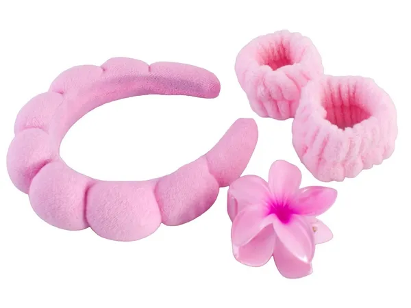 Spa Headband, Wristband & Hair Clip Set Spa Headband, Wristband & Hair Clip Set