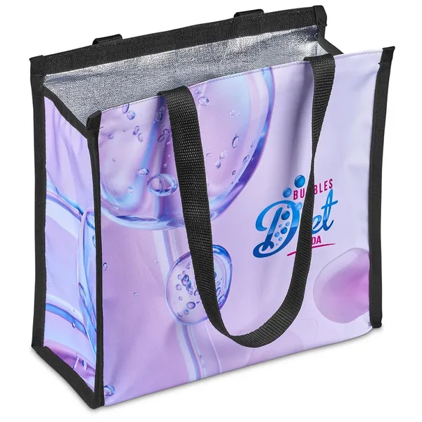 Pre-Printed Sample Hoppla Novaya Small Polyester Tote Cooler Bag Pre-Printed Sample Hoppla Novaya Small Polyester Tote Cooler Bag